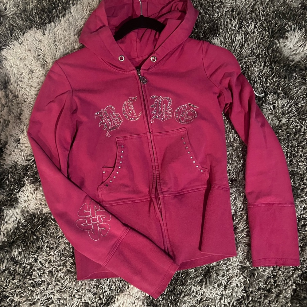 BCBG Hot Pink Blingy Y2K sweater